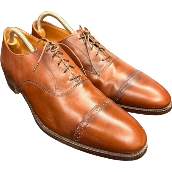 Vintage Brooks Brothers Brown Leather Cap Toe Oxfords Made in England 11.5 C main image 8